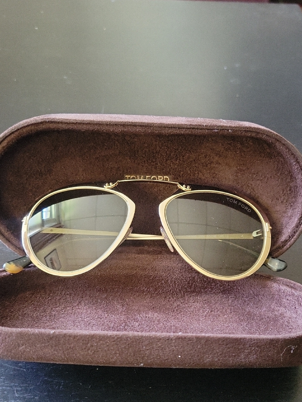 Tom Ford Dashel 508 Gold Aviator Sunglasses with Brown Gradient Lenses - Picture 3 of 12